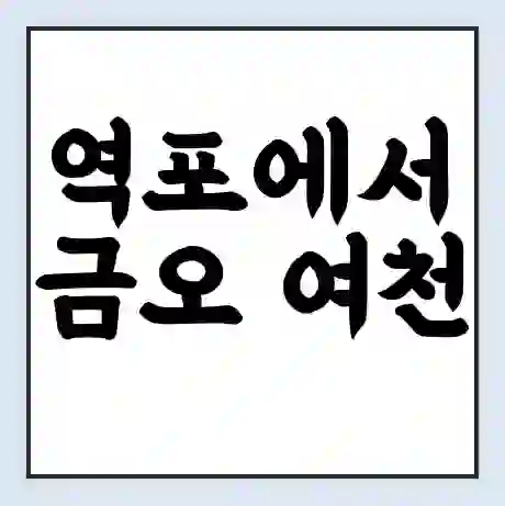 역포에서 금오 여천 가는 배 시간표 | 배편요금 | 여객선 운항정보 | 승선권 예매