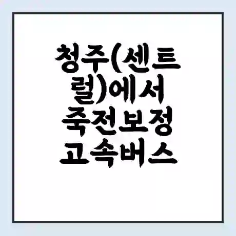 청주(센트럴)에서 죽전보정 고속버스 시간표 | 예매 | 예약 | 할인 받기