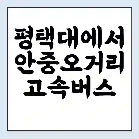 평택대에서 안중오거리 고속버스 시간표 | 예매 | 예약 | 할인 받기