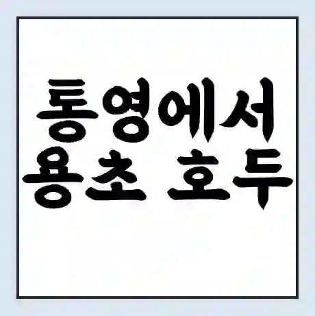 통영에서 용초 호두 가는 배 시간표 | 배편요금 | 여객선 운항정보 | 승선권 예매