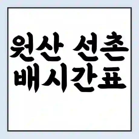 원산 선촌 배시간표 | 배요금 | 배편 시간표 | 선착장 배시간