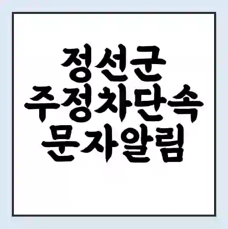 정선군 주정차단속 문자알림 서비스 신청 | 단속 조회 | 어플 | 과태료 조회