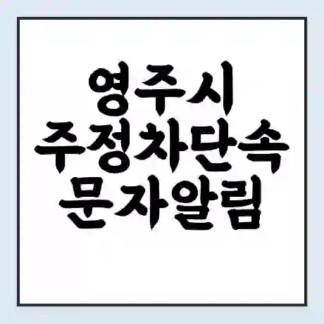 영주시 주정차단속 문자알림 서비스 신청 | 단속 조회 | 어플 | 과태료 조회