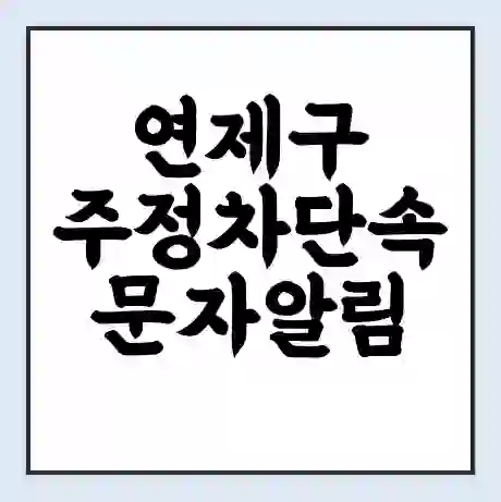 연제구 주정차단속 문자알림 서비스 신청 | 단속 조회 | 어플 | 과태료 조회