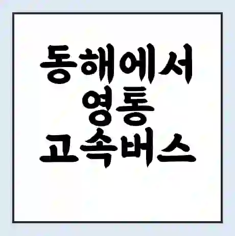 동해에서 영통 고속버스 시간표 | 예매 | 예약 | 할인 받기