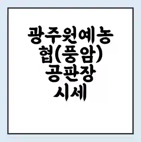 광주원예농협(풍암) 공판장 시세 | 통합거래시스템 | 전자거래 사이트 | 전화번호