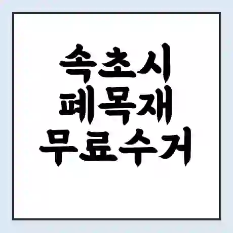 속초시 폐목재 무료수거 | 처리방법 | 재활용 업체 | 처리비용 | 처리단가