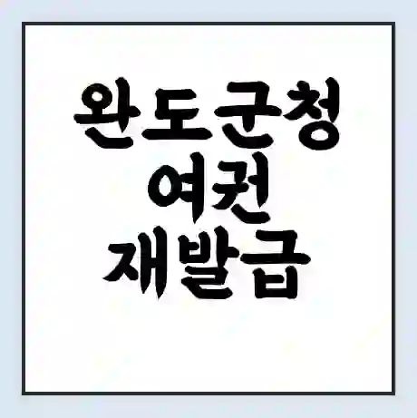 완도군청 여권 재발급 | 온라인 신청 | 준비물 | 서류 | 비용 | 수령 소요기간