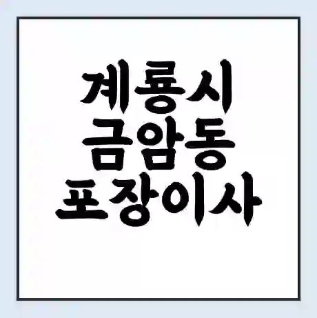 계룡시 금암동 포장이사 가격 | 1톤 5톤 원룸 투룸 이사 비용 | 체크리스트 | 무료 비교 견적